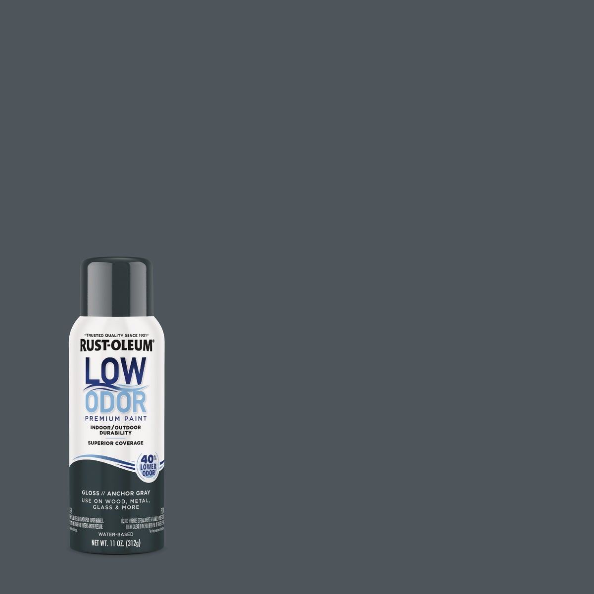 Rust-Oleum Low Odor Water-Based 11 Oz. Gloss Spray Paint, Anchor Gray