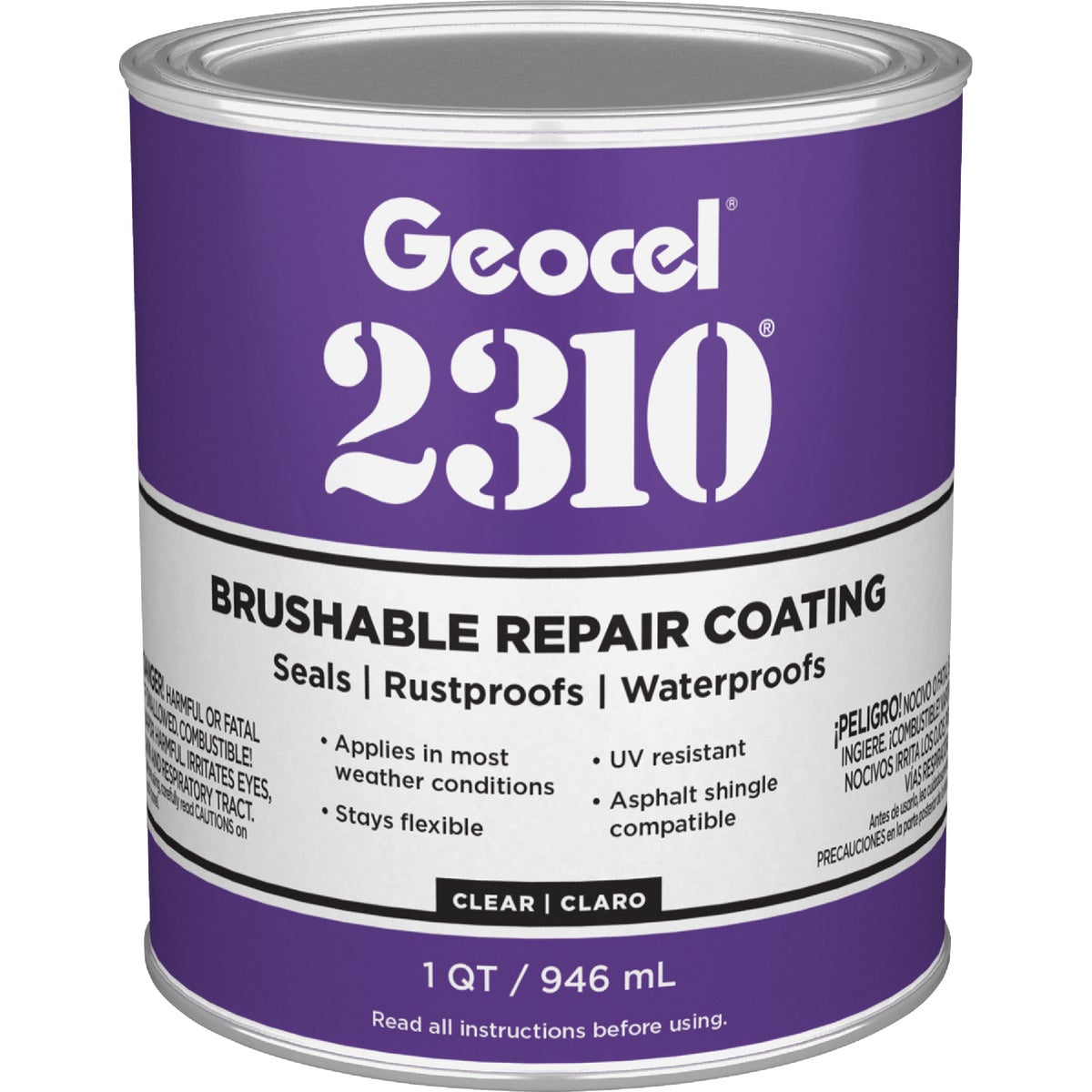 Geocel 2310 Clear 1 Qt. Tripolymer Brushable Repair Sealant Coating