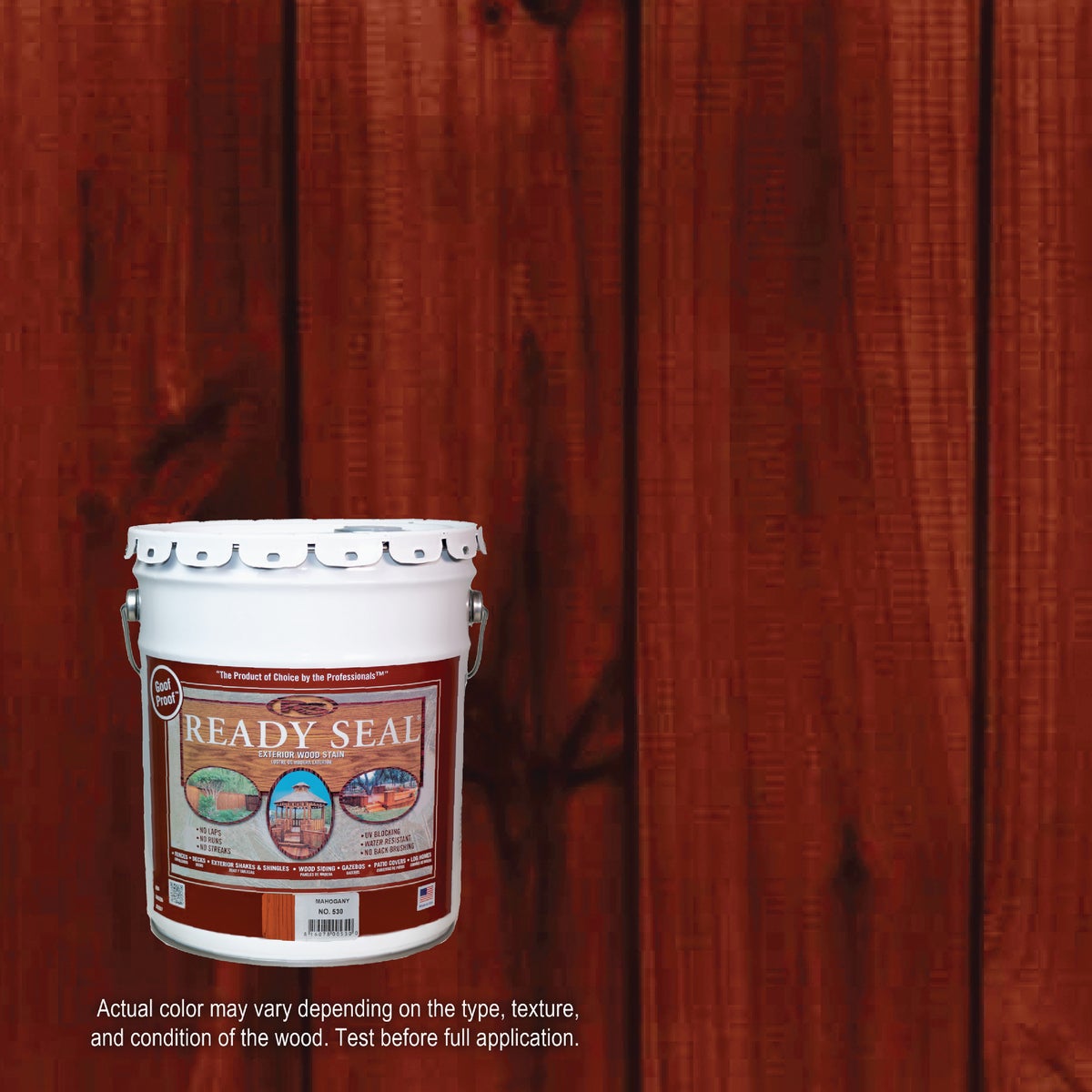 Ready Seal 530 Exterior Wood Stain and Sealer, Mahogany, 5 Gal.