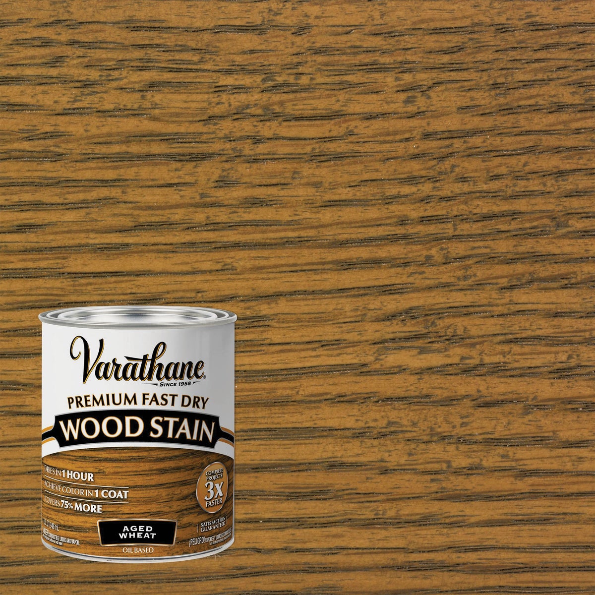 Varathane Fast Dry Aged Wheat Urethane Modified Alkyd Interior Wood Stain, 1 Qt.