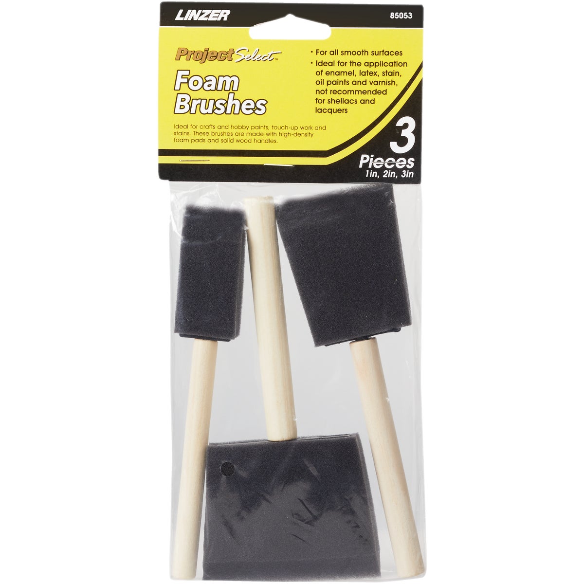 Linzer Project Select High Density Closed Foam Brush (3-Pack)