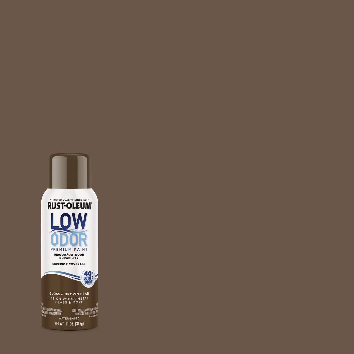 Rust-Oleum Low Odor Water-Based 11 Oz. Gloss Spray Paint, Brown Bear