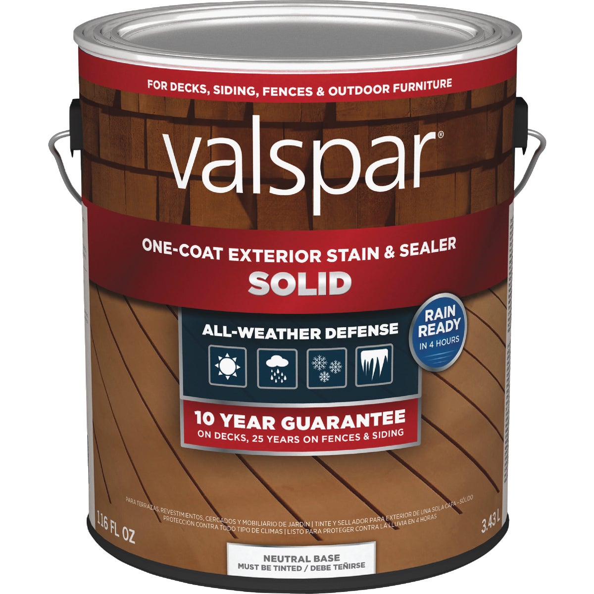 Valspar Solid Deck Stain, Neutral Base, 1 Gal.