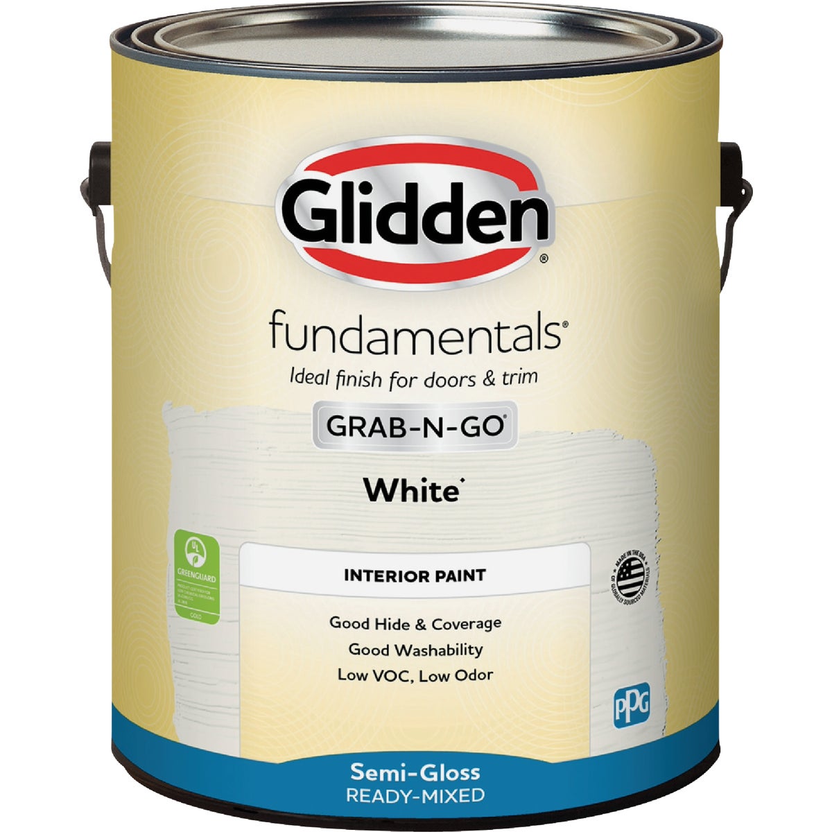 Glidden Fundamentals Grab-N-Go Semi-Gloss White Gallon