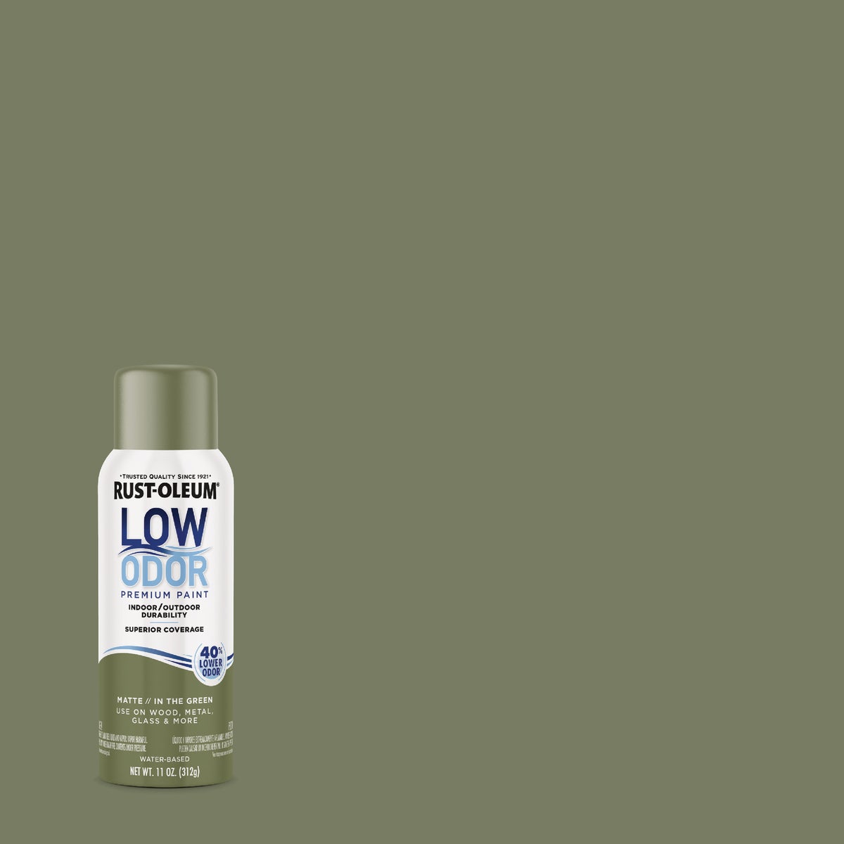 Rust-Oleum Low Odor Water-Based 11 Oz. Matte Spray Paint, In The Green