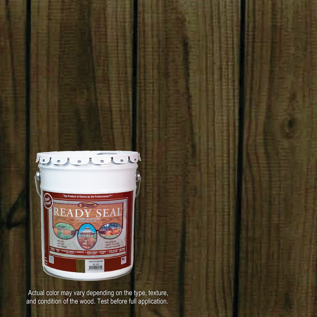 Ready Seal 535 Exterior Wood Stain and Sealer, Mission Brown, 5 Gal.