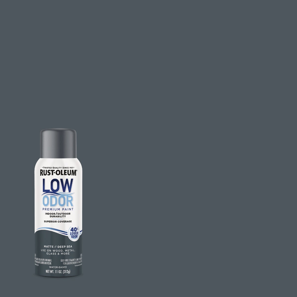 Rust-Oleum Low Odor Water-Based 11 Oz. Matte Spray Paint, Deep Sea