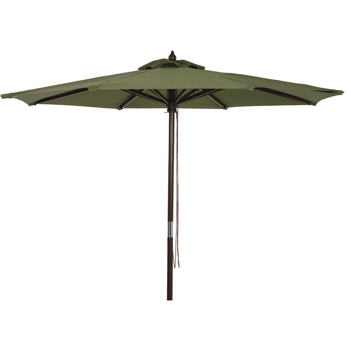 Outdoor Expressions 7.5 Ft. Pulley Heather Green Market Patio Umbrella with Chrome Plated Hardware