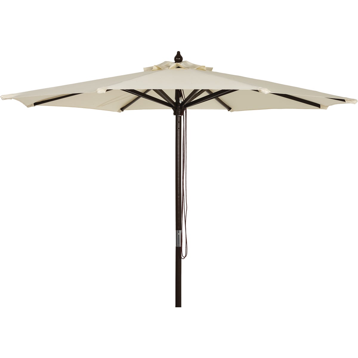 Outdoor Expressions 9 Ft. Pulley Cream Market Patio Umbrella with Chrome Plated Hardware