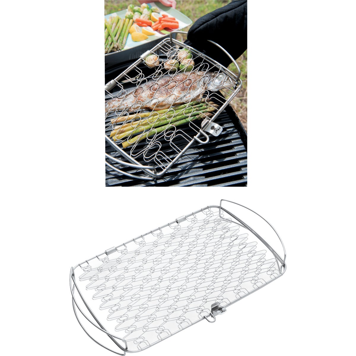 Weber 10 In. W. x 16 In. L. x 2.25 In. D. Large Flexible Wire Fish Grill Basket