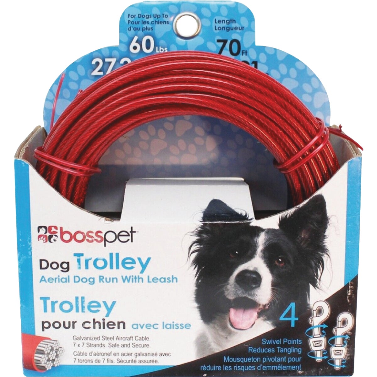 Westminster Pet Ruffin' it 50 Ft. Red Steel Dog Cable Trolley