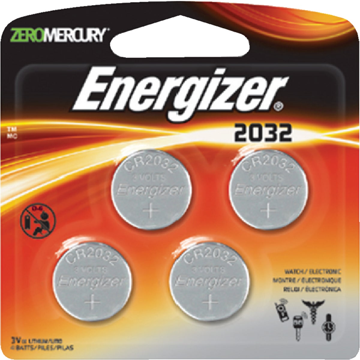 Energizer 2032 3V Lithium Coin Batteries (4-Pack)