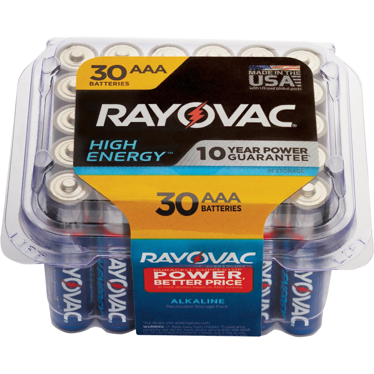 Rayovac High Energy AAA Alkaline Battery (30-Pack)