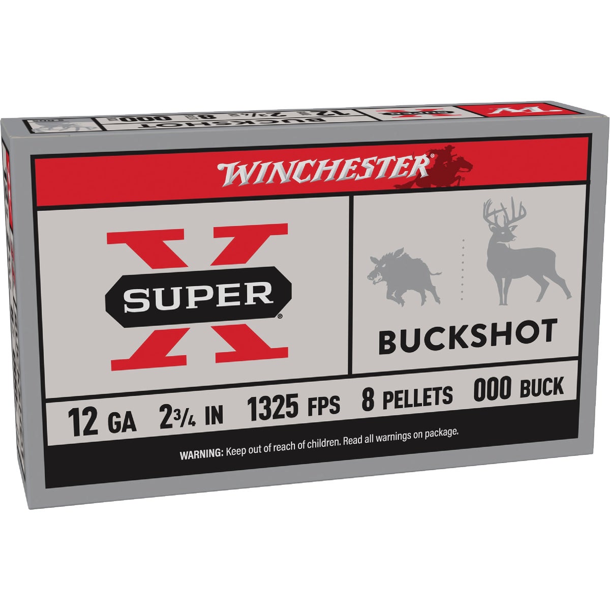 Winchester Super X 12 ga 2-3/4 In. 00 Buck/9 Pellets Buckshot Ammunition