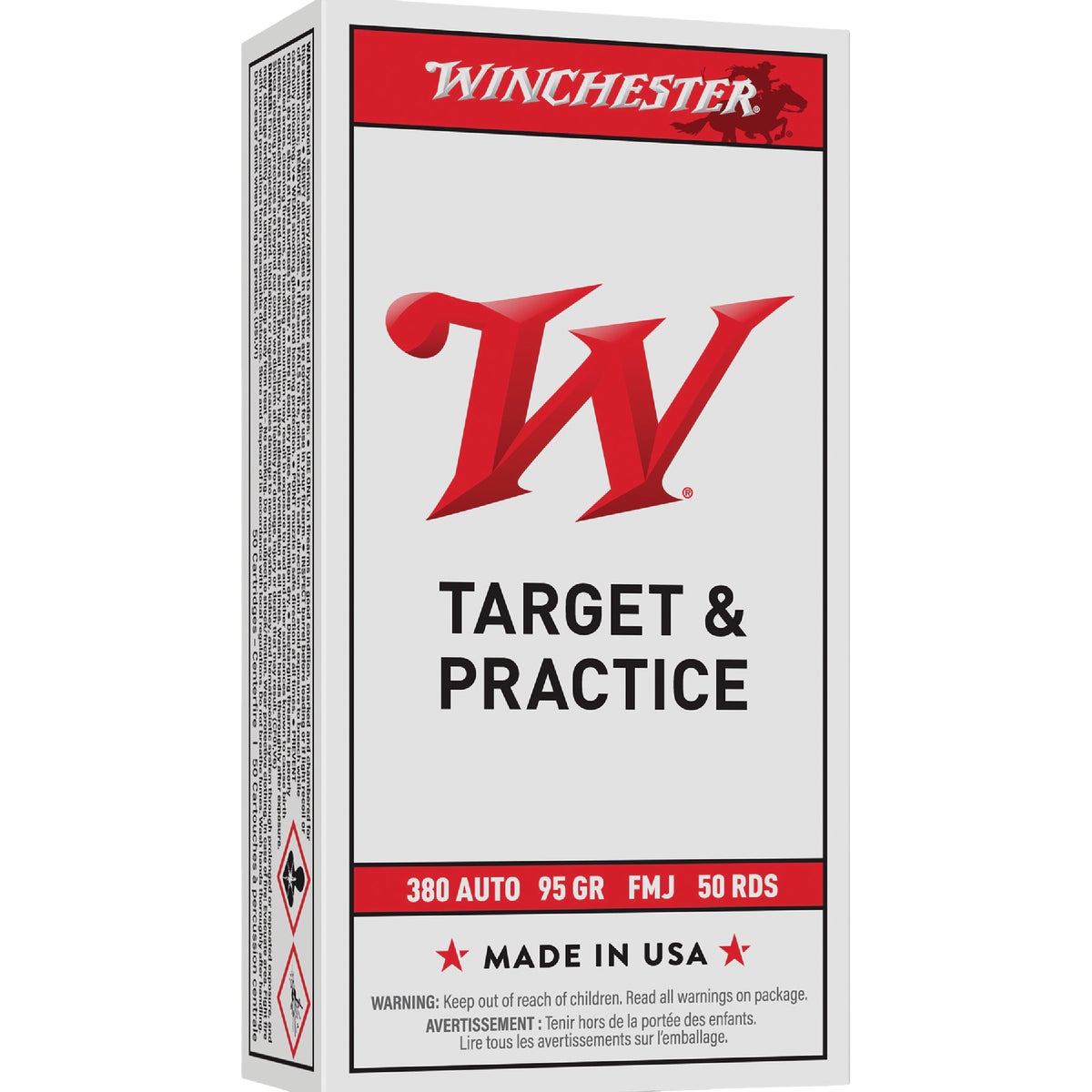 Winchester .380 Auto 95 Grain FMJ Centerfire Ammunition Cartridges