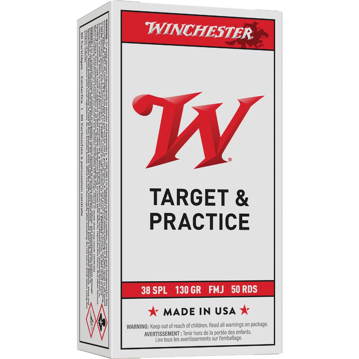 Winchester .38 Special 130 Grain FMJ Centerfire Ammunition Cartridges
