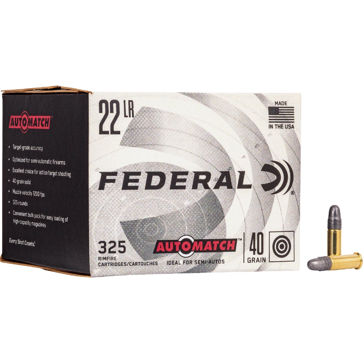 Federal .22 LR 40 Grain Solid Rimfire Ammunition Cartridges