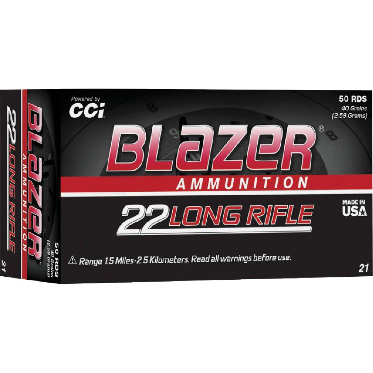 Blazer .22 LR 40 Grain Round Nose Rimfire Ammunition Cartridges