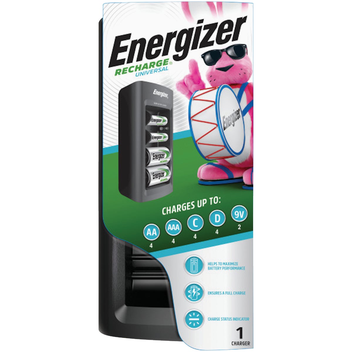 Energizer Universal Battery Charger for C, D, 9V, AA and AAA Batteries
