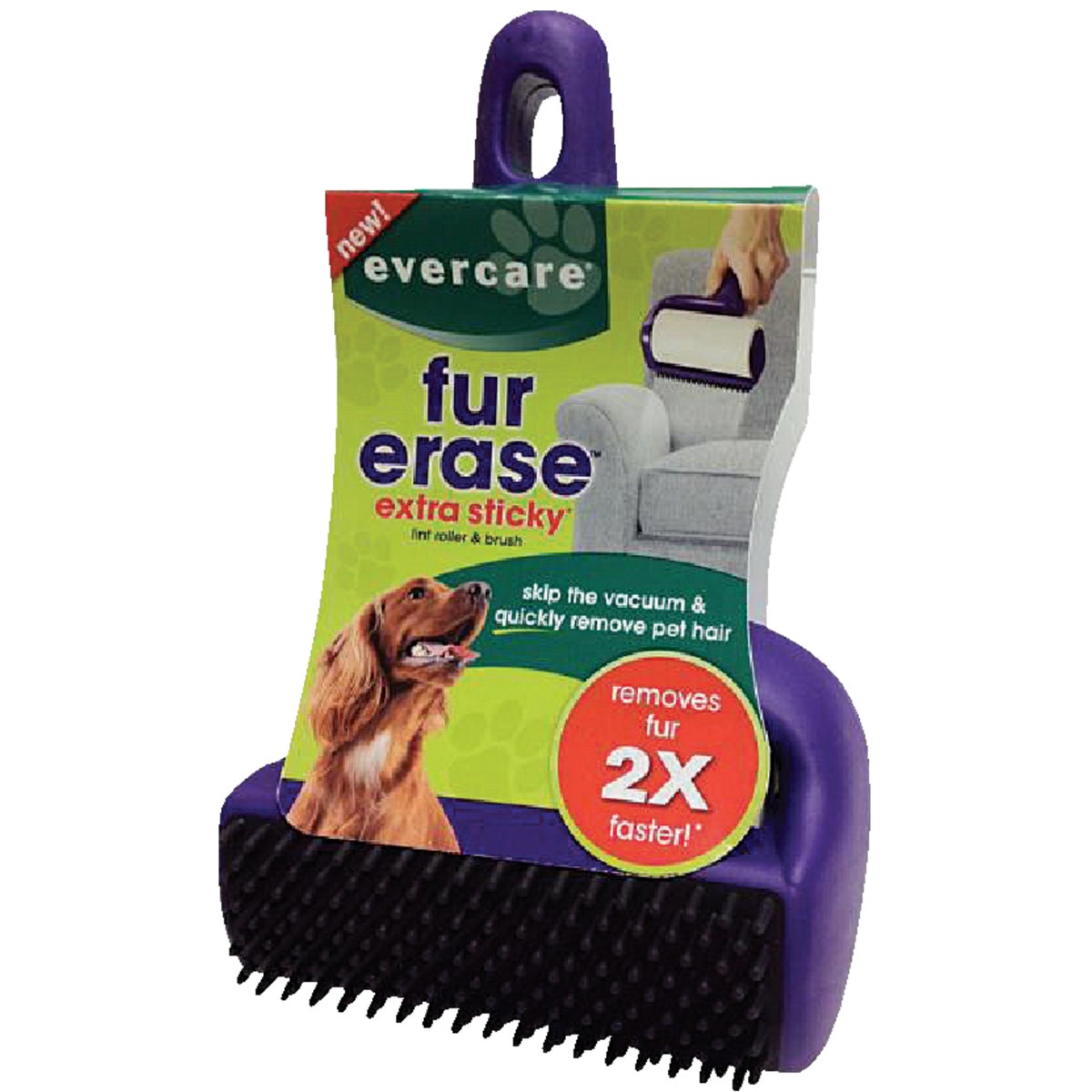 Evercare Fur Erase 4 In. Roller with Brush Pet Hair Remover