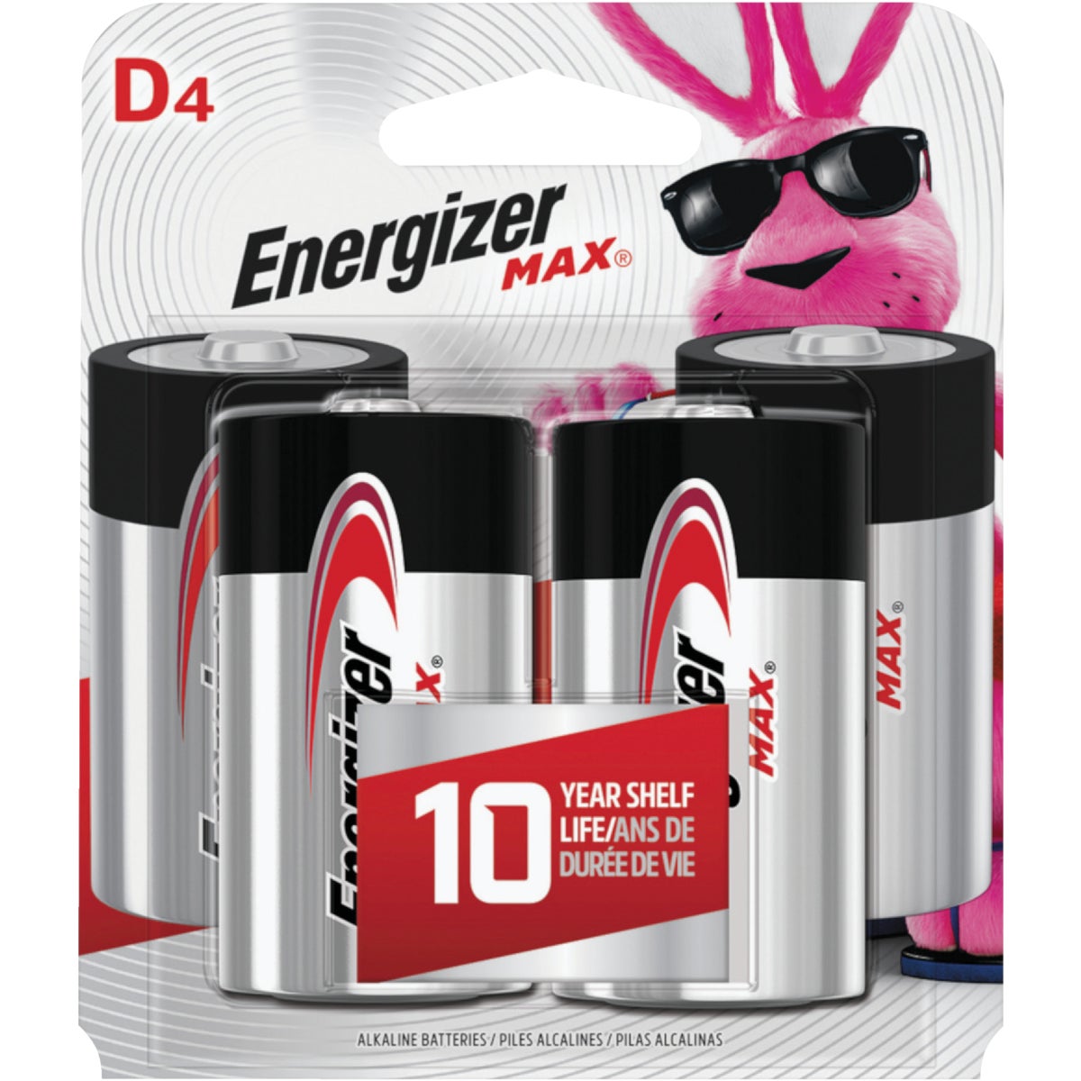 Energizer Max D Alkaline Battery (4-Pack)