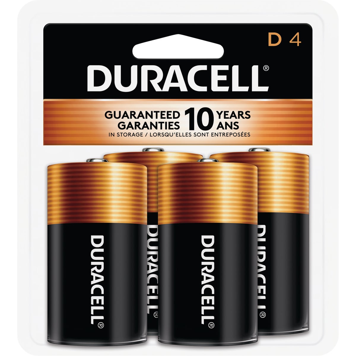 Duracell CopperTop D Alkaline Battery (4-Pack)