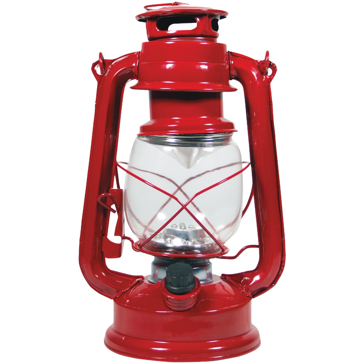 Alpine 5 In. W. x 9 In. H. x 6 In. L. Red Cool White LED Hurricane Patio Lantern