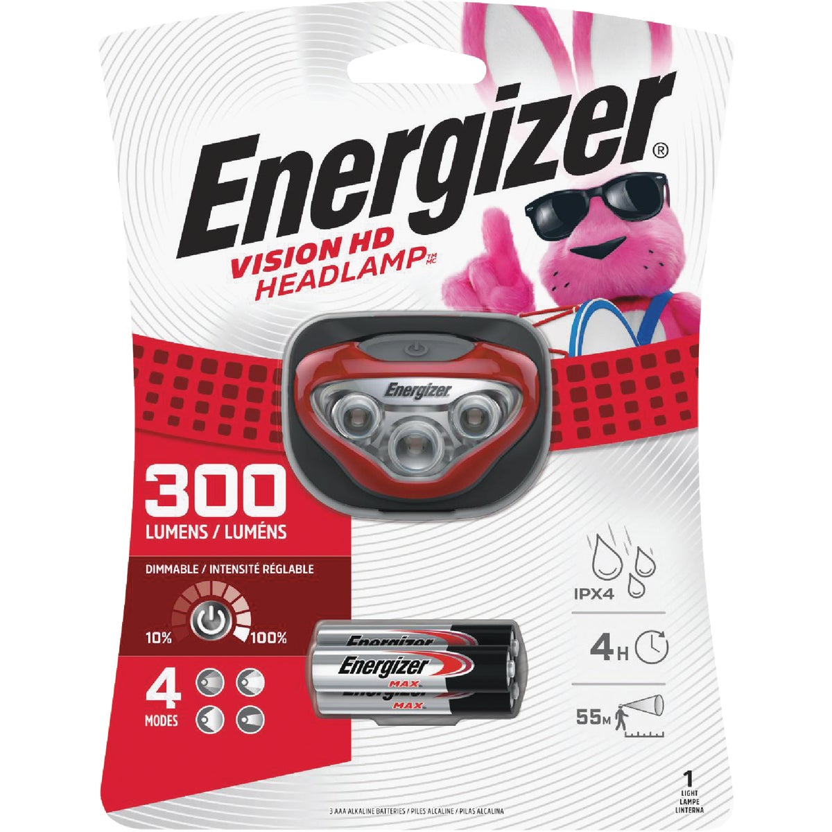 Energizer Vision HD 300 Lm. LED 3AAA Headlamp