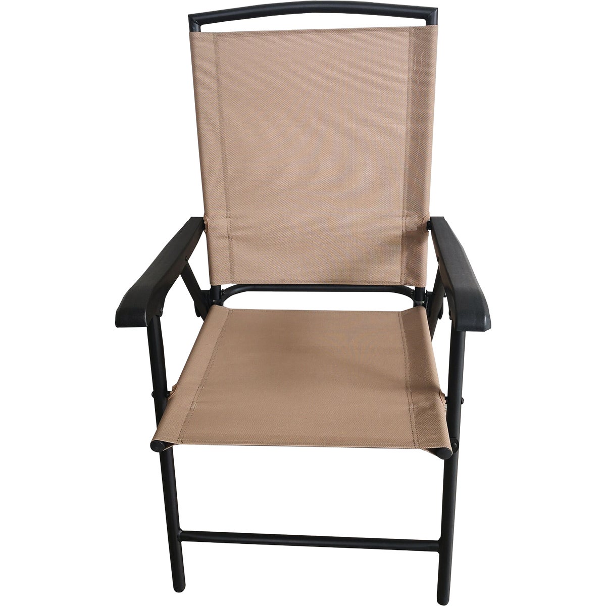 Four Seasons Courtyard Sunny Isles Mocha Sling Fabric Folding Chair