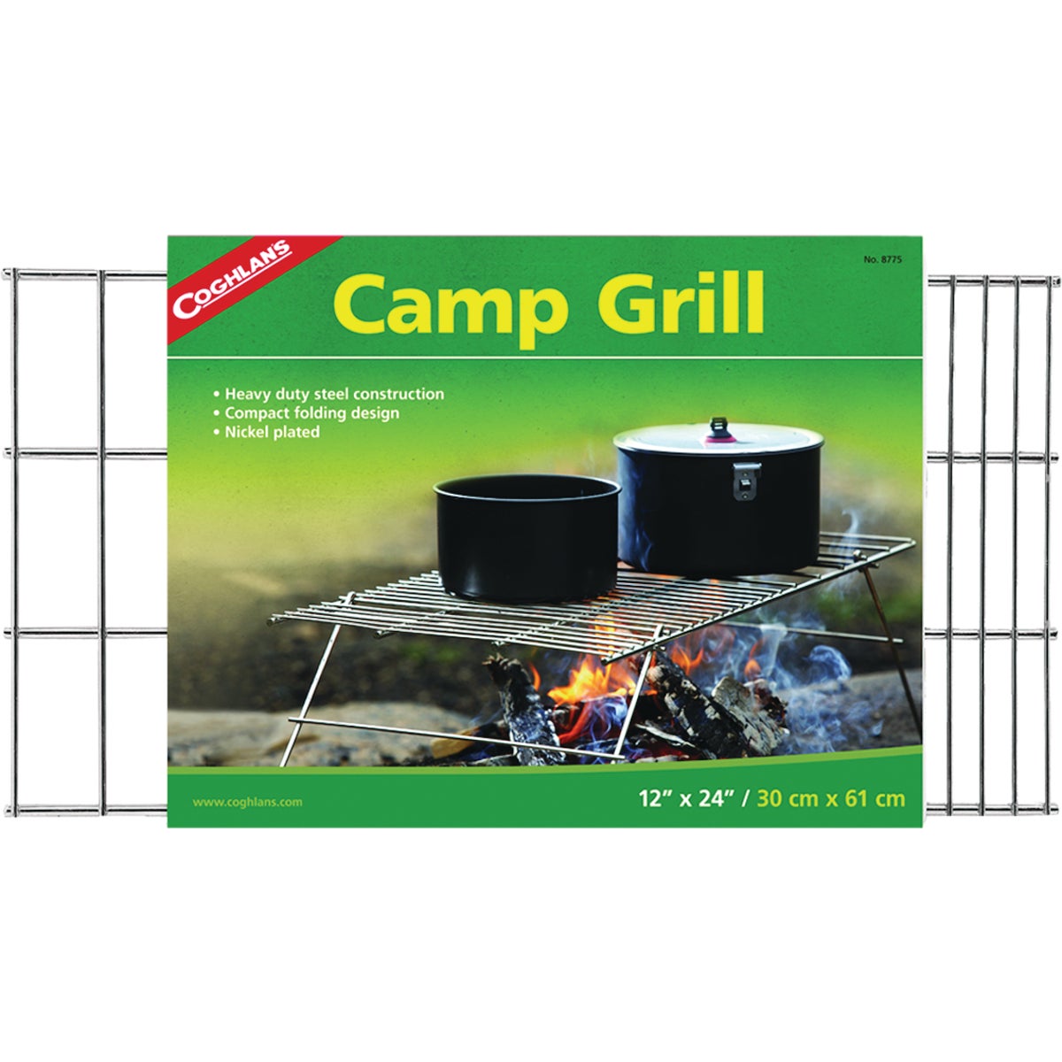 Coghlans 12 In. W. x 24 In. L. Nickel-Plated Metal Camp Grill
