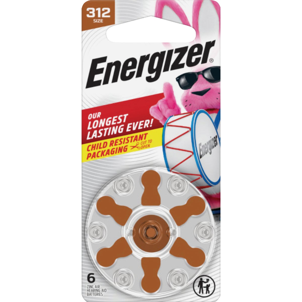 Energizer EZ Turn & Lock 312 Hearing Aid Battery (8-Pack)