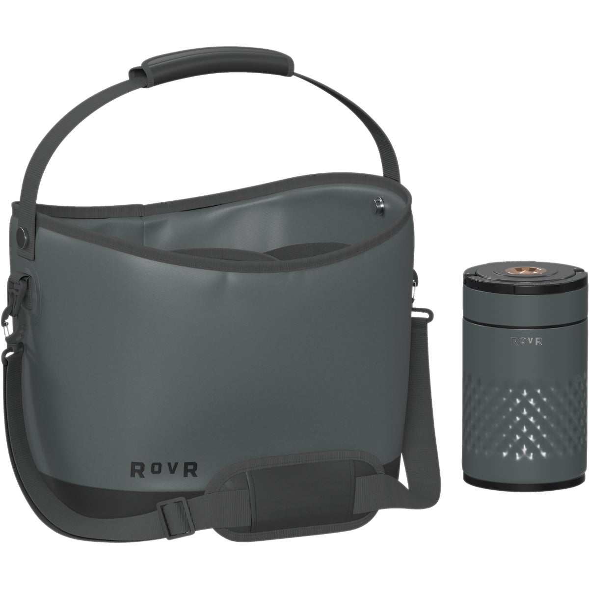 RovR Products KeepR 16 Liter Beverage Tote Caddy with Ice Bucket, Charcoal