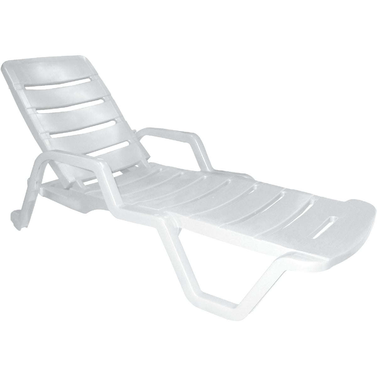 Adams White Resin Adjustable Chaise Lounge