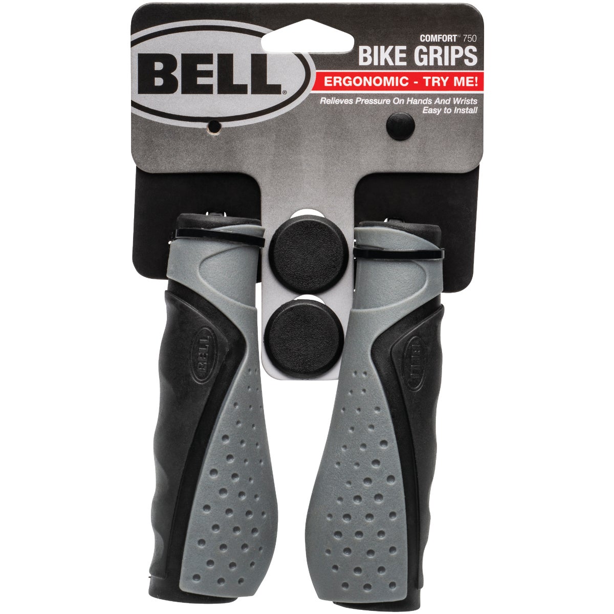 Bell Comfort-Grip Black & Gray Thermo Plastic Rubber Handlebar Grips