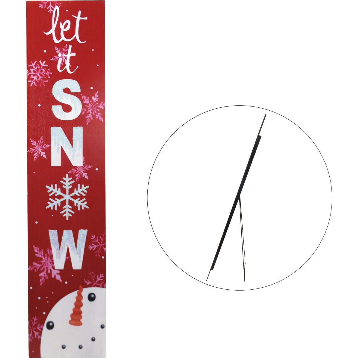 Alpine 1 In. W. x 42 In. H. x 8 In. L. Let It Snow Porch Greeter Sign with Easel