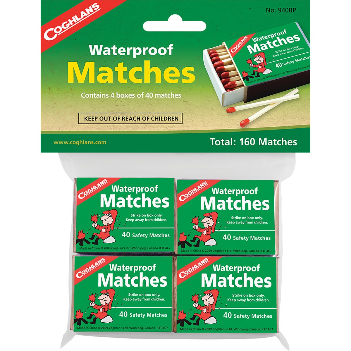 Coghlans Waterproof Matches (4-Pack)
