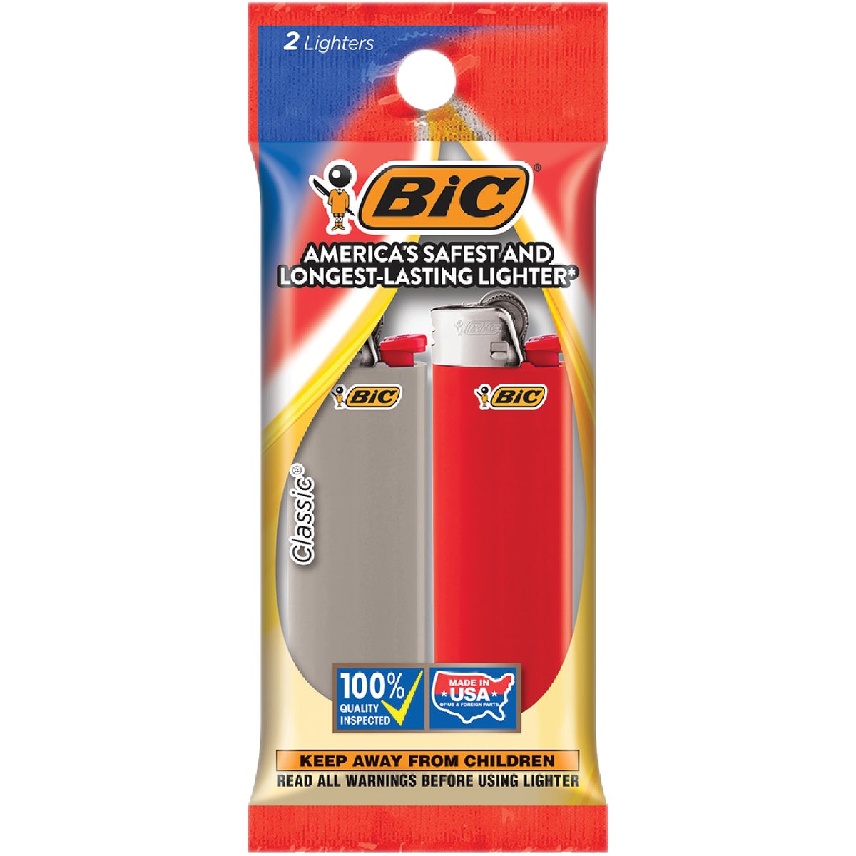 BIC Pocket Lighter Clip Strip, (2-Pack) 