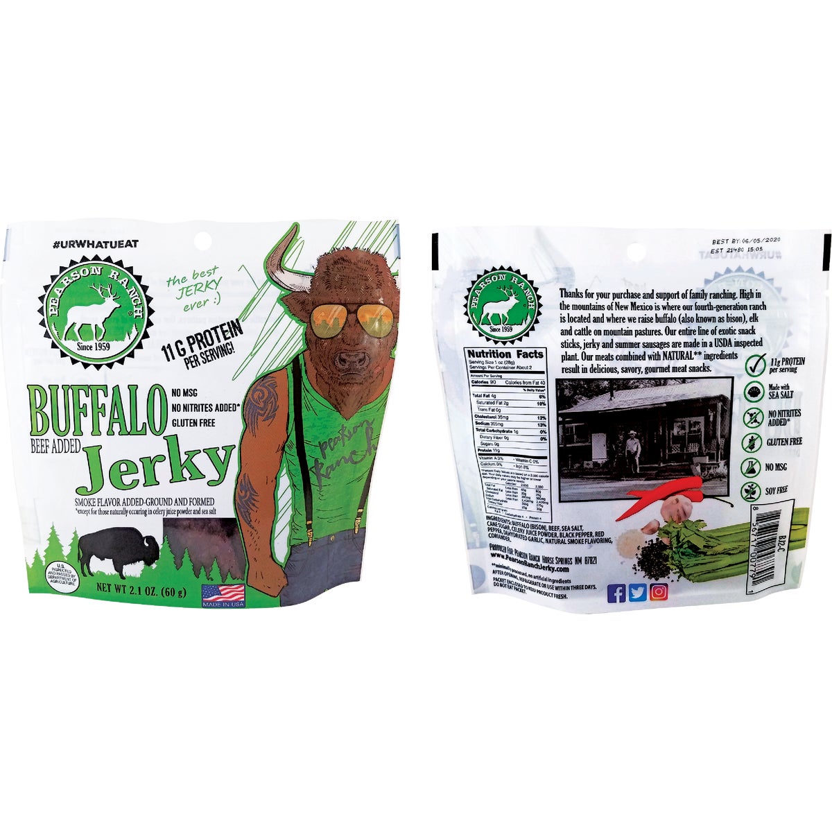 Pearson Ranch 2.1 Oz. All-Natural Buffalo Jerky