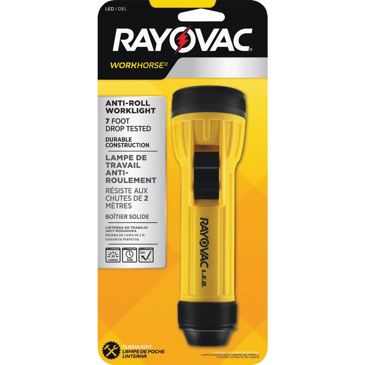 Rayovac Workhorse 20 Lm. 2D LED Flashlight