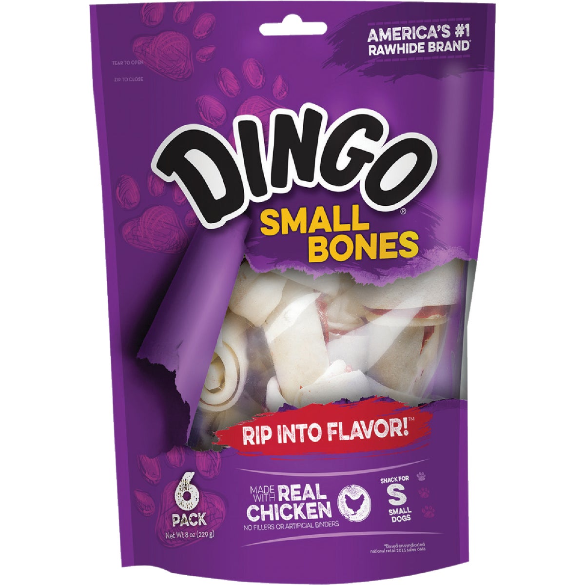 6PK SML DINGO BONE