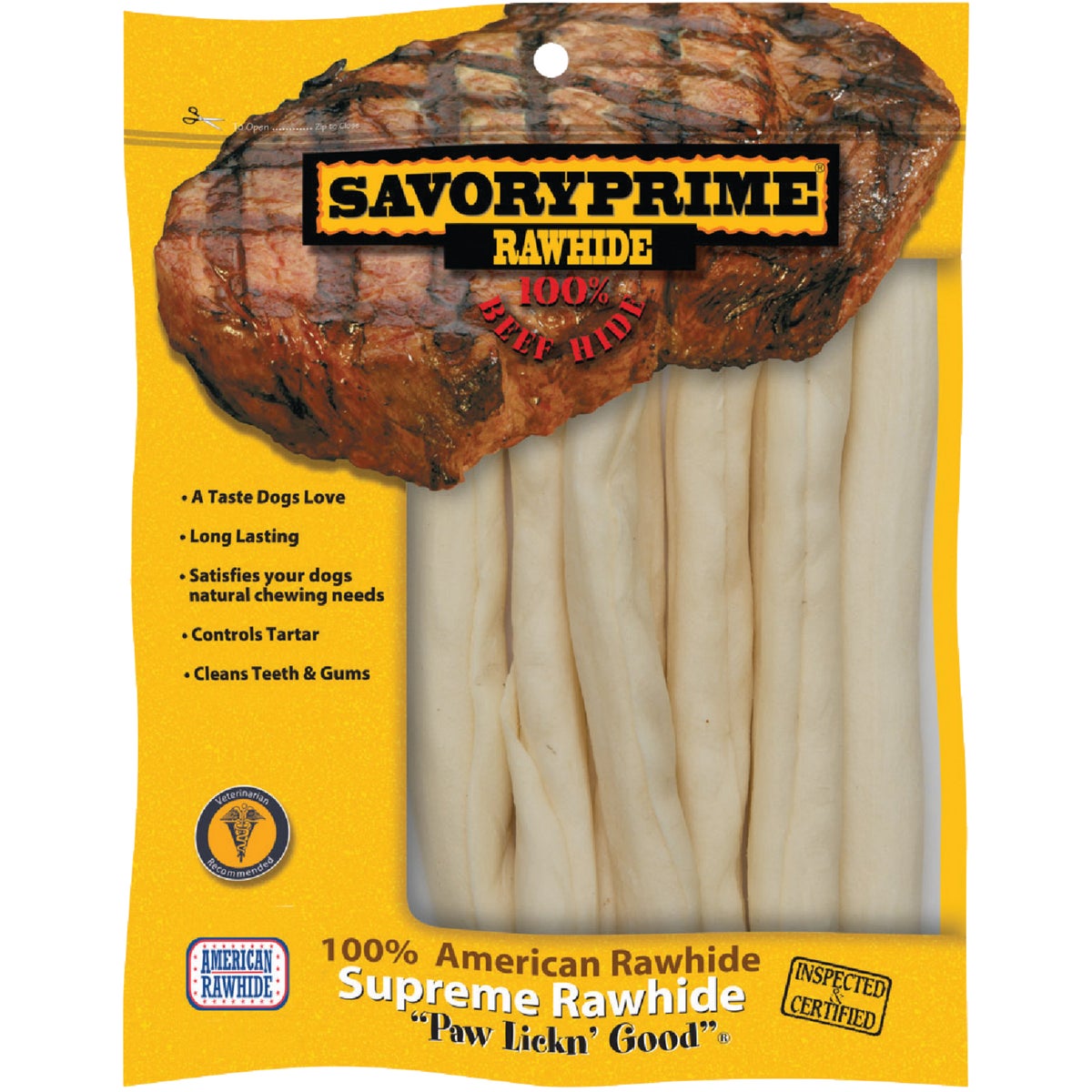 Savory Prime Natural Stick 9 In. to 10 In. Rawhide Chew