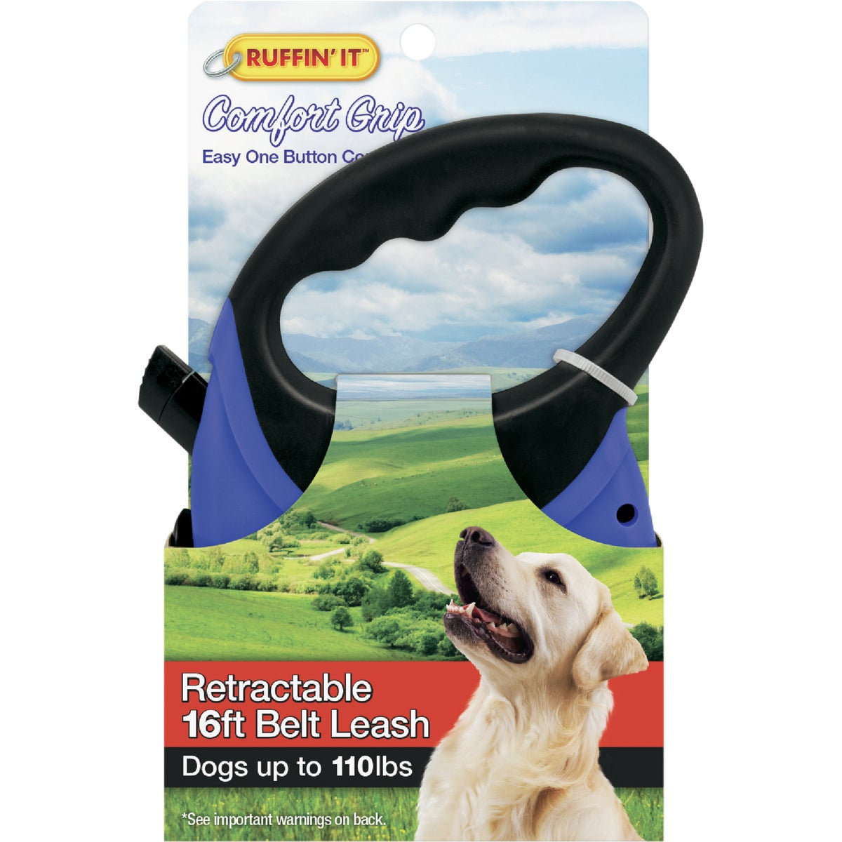 Westminster Pet Ruffin' it 16 Ft. Cord Up to 110 Lb. Dog Retractable Leash