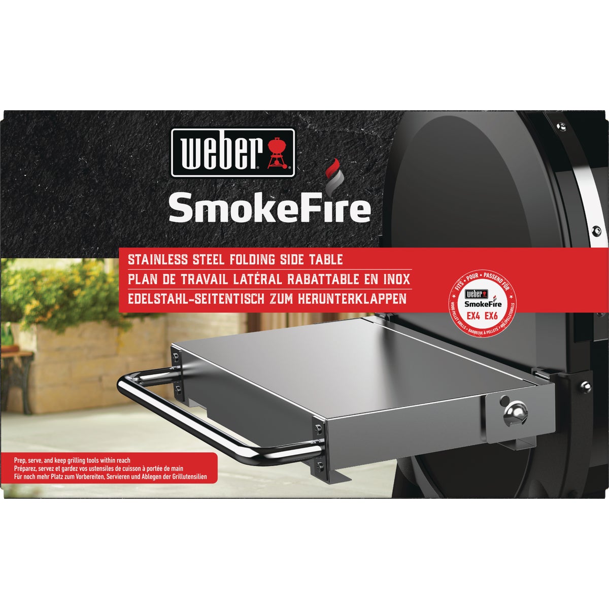 Weber SmokeFire Side Folding 15.58 In. W. x 5.71 In. L. Stainless Steel Grill Shelf