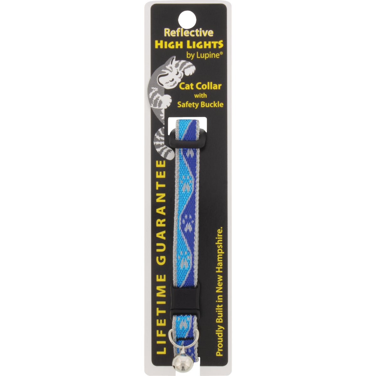 Westminster Pet Ruffin' it Adjustable Reflective Paw Print Cat Collar with Breakaway Clasp