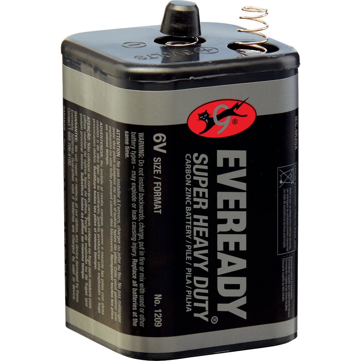 Eveready Super Heavy-Duty 6V Spring Terminal Carbon Zinc Lantern Battery
