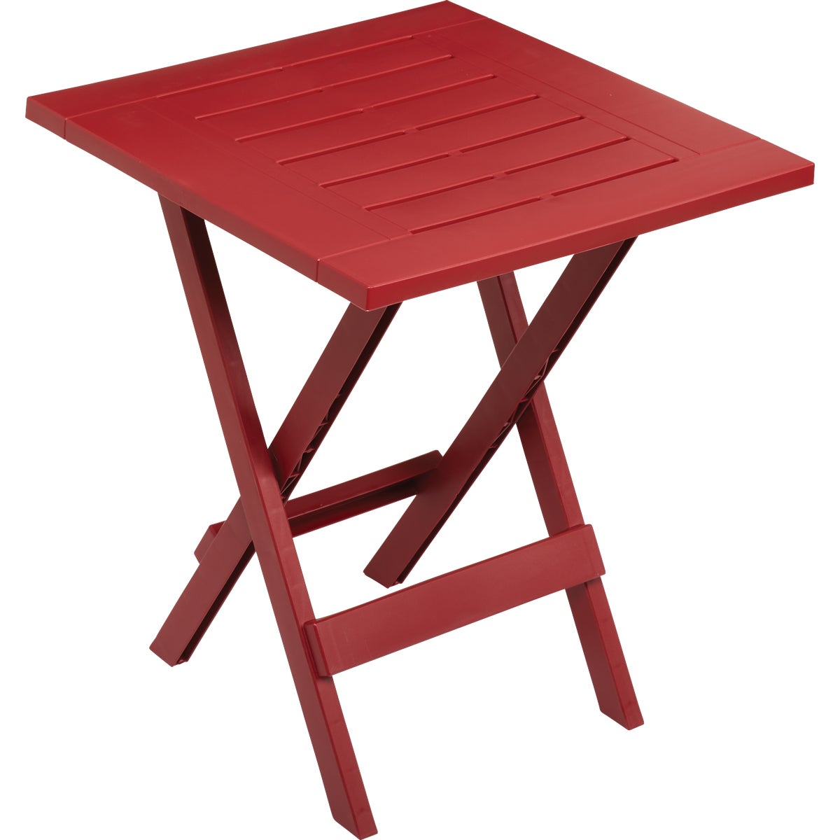 Gracious Living Quick-Fold 17 In. Square Crimson Red Folding Side Table