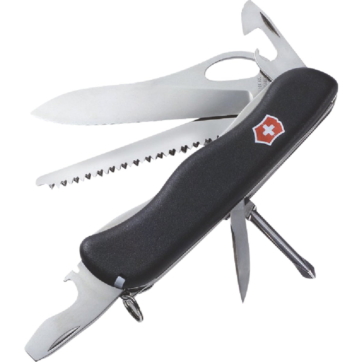 Victorinox One-Hand Trekker 12-Function 4.37 In. Black Swiss Army Knife