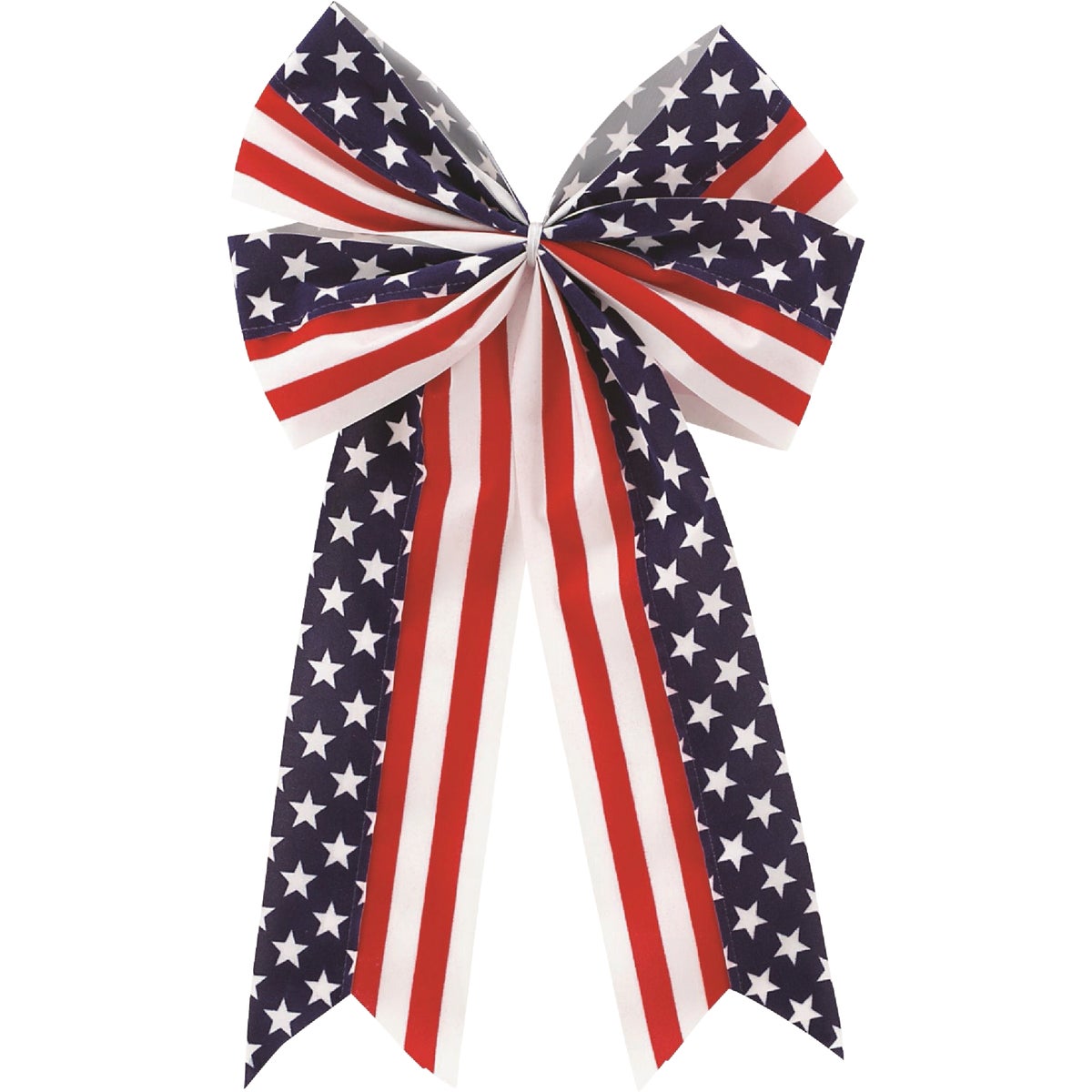 Holiday Trims 12 In. W. x 21 In. L. 4-Loop Elegant Patriotic Bow