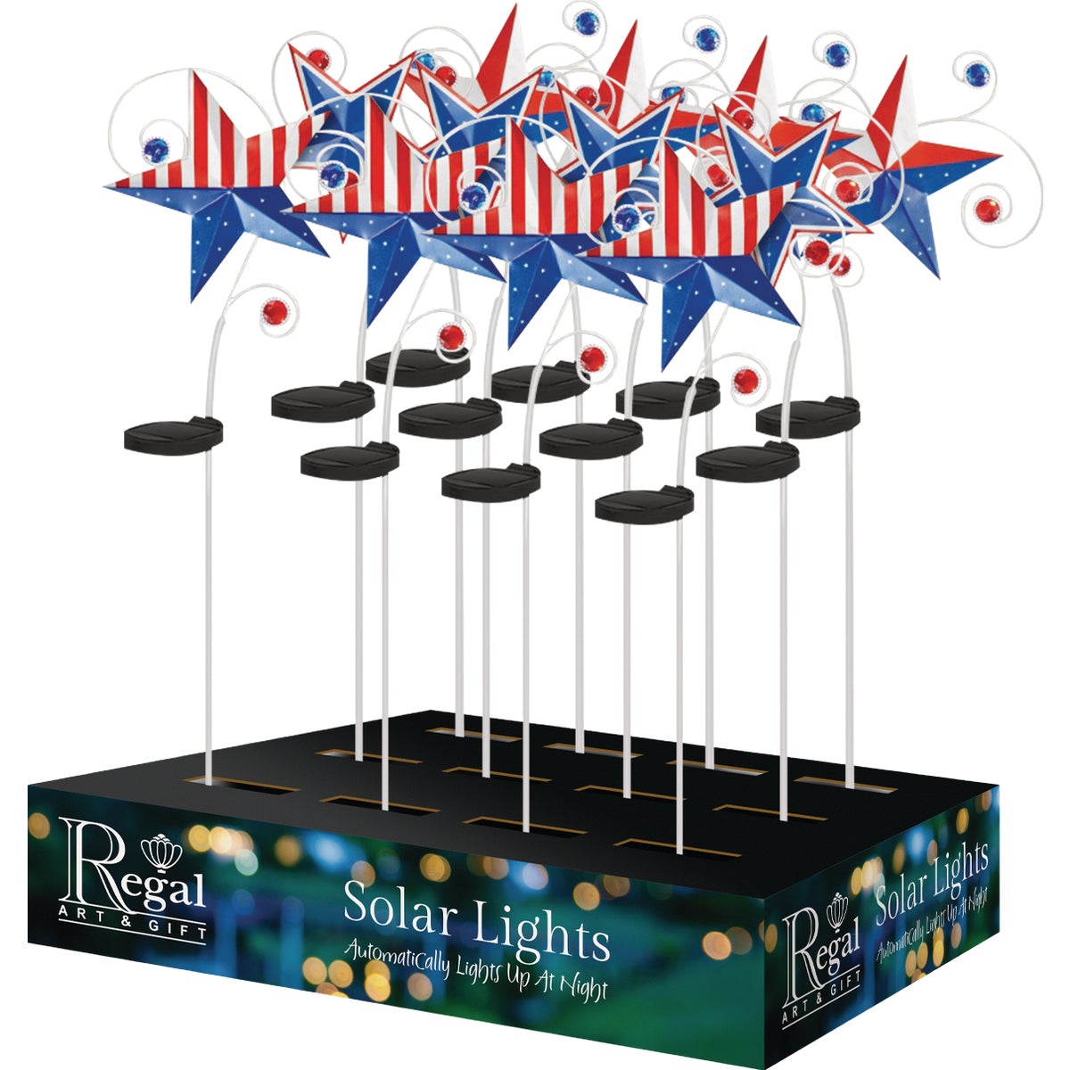 Regal Art & Gift Americana Star Solar Stake Assortment (12-Piece)