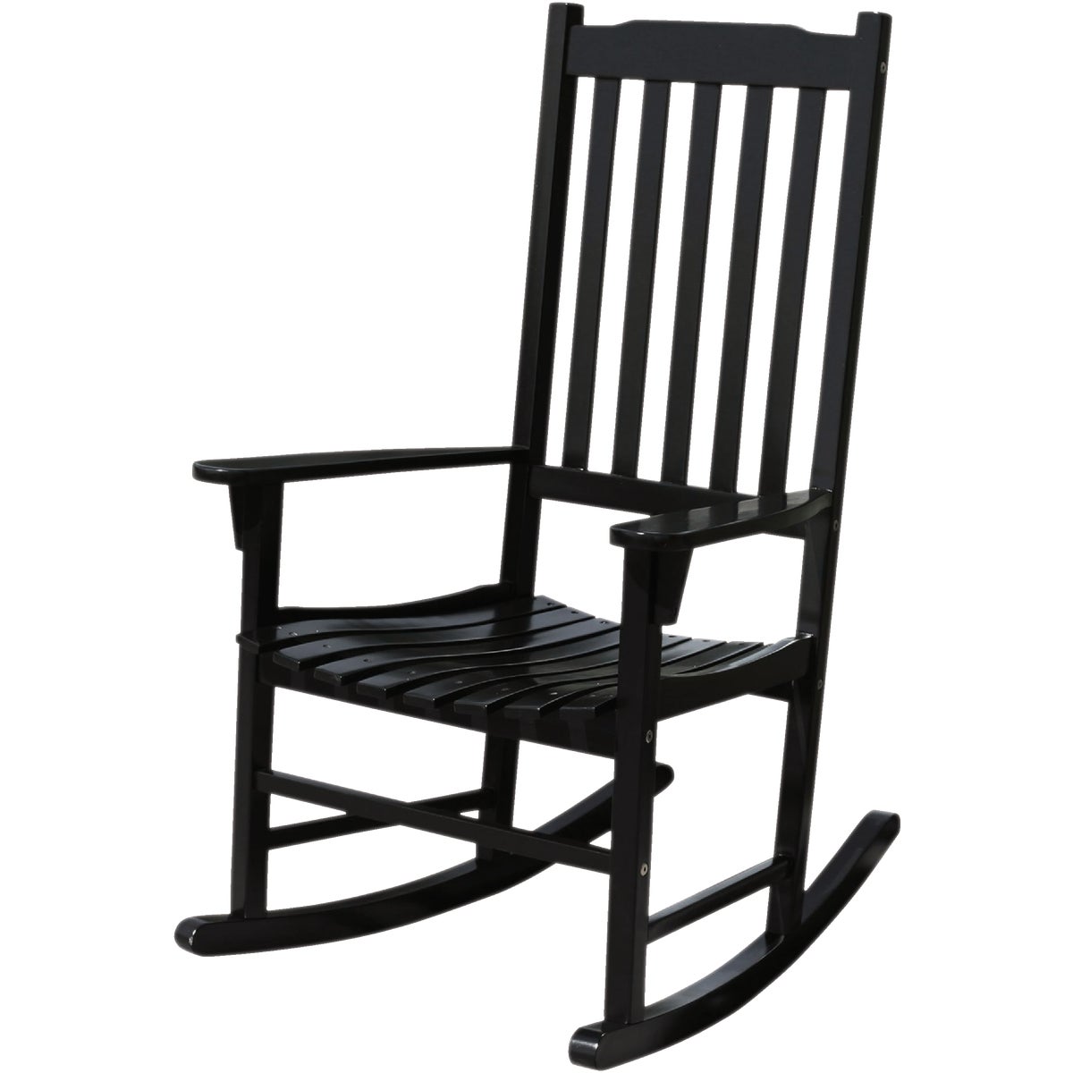 Northbeam Black Acacia Wood Traditional Porch Rocker Chair